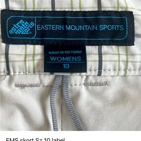 SKORT EMS Zip Pockets Eastern Mountain Sports Sz 10 Cream Tan EMS - Picture 6 of 10